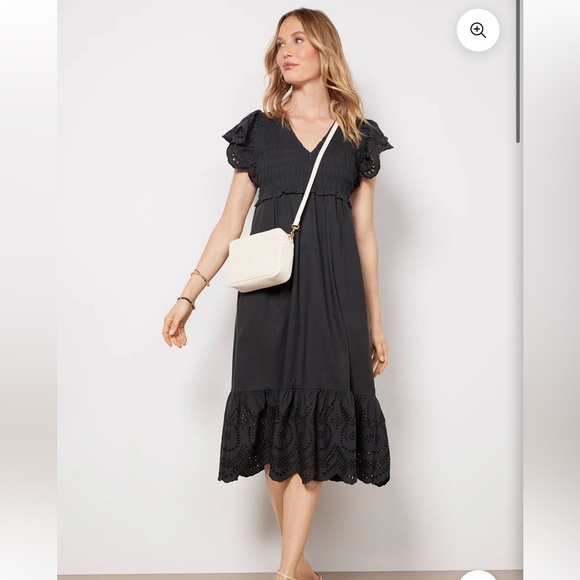 Rails Dresses & Skirts - Rails Black  Clementine Eyelet Midi Dress